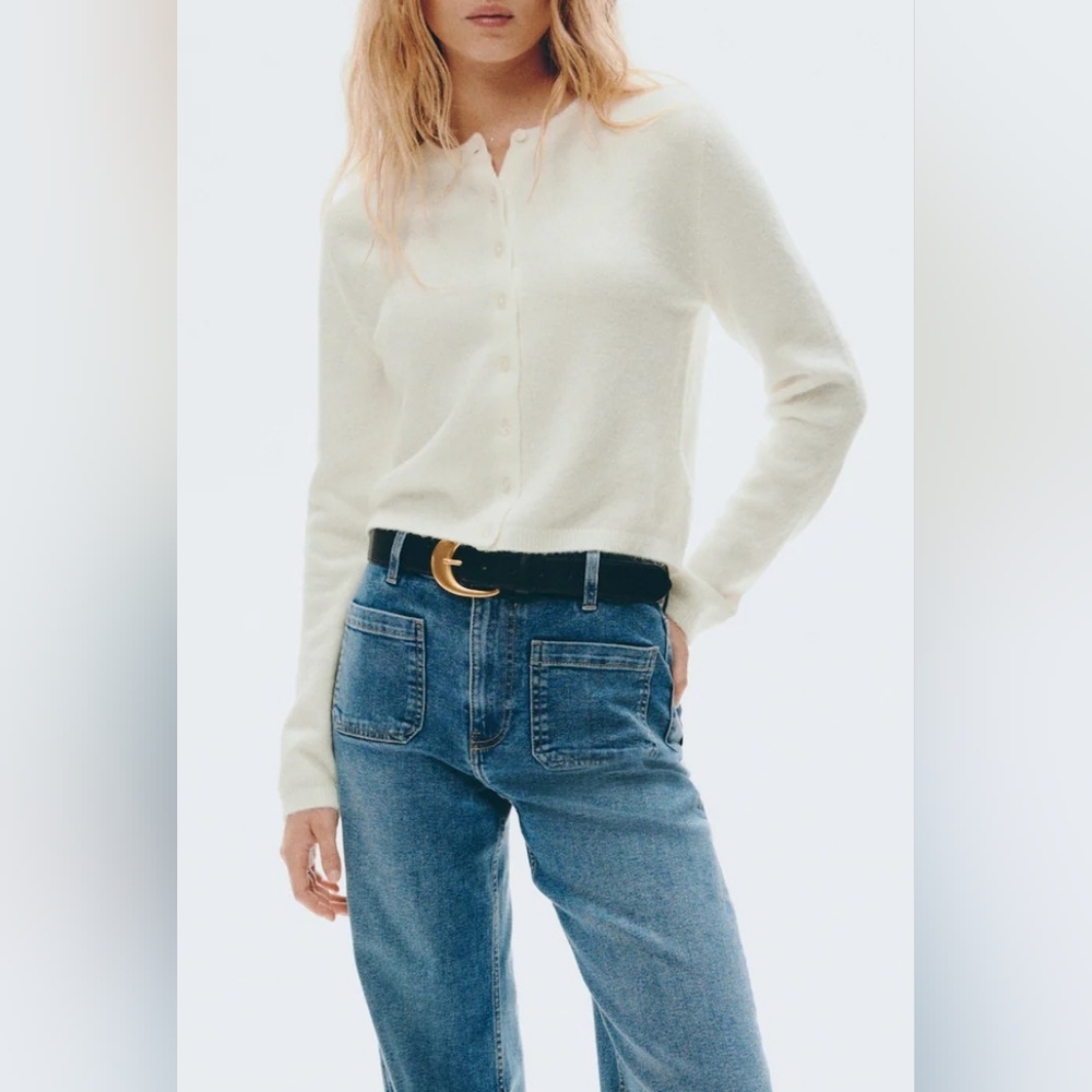 H&M  Elegant Soft White Cardigan